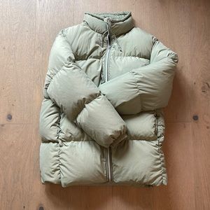 H&M oversized down puffer jacket green